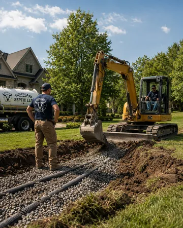 Septic system excavation and repair